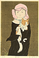 Ryusei Okamoto born 1949 - A Girl in Black - artelino Art Auctions. Ryusei Okamoto born 1949 - A Girl in Black