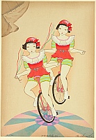 Ryusei Okamoto born 1949 - Two Acrobats, No.II - artelino Art Auctions. Ryusei Okamoto born 1949 - Two Acrobats, No.II