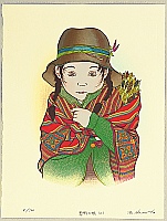 Ryusei Okamoto born 1949 - A Peruvian Girl - artelino Art Auctions. Ryusei Okamoto born 1949 - A Peruvian Girl