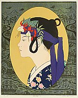 Ryusei Okamoto born 1949 - South Island Festival Girl - C - artelino Art Auctions. Ryusei Okamoto born 1949 - South Island Festival Girl - C