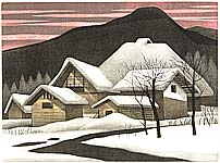 Koichi Sakamoto born 1932 - Village Houses in Dusk
