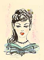 Mimio Takano 1900-1980 - Litho Series - Beauty in Blue