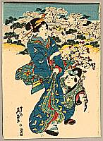 Eisen Tomioka 1864-1905 - Beauty and Cherry Blossoms. - artelino Art Auctions. Eisen Tomioka 1864-1905 - Beauty and Cherry Blossoms.