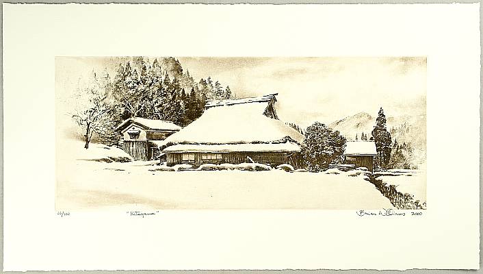 Brian Williams born 1950 - Kitayama - Farmhouse in Snow - artelino Art Auctions. Brian Williams born 1950 - Kitayama - Farmhouse in Snow