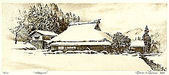 Brian Williams born 1950 - Kitayama - Farmhouse in Snow - artelino Art Auctions. Brian Williams born 1950 - Kitayama - Farmhouse in Snow