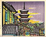 Clifton Karhu 1927-2007 - Pagoda at Yasaka - artelino Art Auctions. Clifton Karhu 1927-2007 - Pagoda at Yasaka
