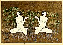 Ryusei Okamoto born 1949 - White Fox - Fairies 4 - artelino Art Auctions. Ryusei Okamoto born 1949 - White Fox - Fairies 4