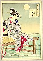 Yoshitoshi Tsukioka (Taiso) 1839-1892 - Cooling off at Shijo - Tsuki Hyakushi # 11 - artelino Art Auctions. Yoshitoshi Tsukioka (Taiso) 1839-1892 - Cooling off at Shijo - Tsuki Hyakushi # 11