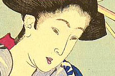 Yoshitoshi Tsukioka (Taiso) 1839-1892 - Cooling off at Shijo - Tsuki Hyakushi # 11 - artelino Art Auctions. Yoshitoshi Tsukioka (Taiso) 1839-1892 - Cooling off at Shijo - Tsuki Hyakushi # 11