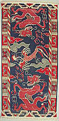 Tibetan Carpet - Phoenix and Dragon