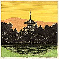 Fumio Fujita born 1933 - Temple at Ikaruga - artelino Art Auctions. Fumio Fujita born 1933 - Temple at Ikaruga