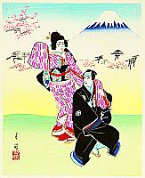 Gekko Ohashi 1895-? - Lovers - Kabuki Series I - artelino Art Auctions. Gekko Ohashi 1895-? - Lovers - Kabuki Series I