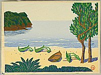 Masao Maeda 1904-1974 - Beach at Bonin Islands - New One Hundred Views of Japan - artelino Art Auctions. Masao Maeda 1904-1974 - Beach at Bonin Islands - New One Hundred Views of Japan