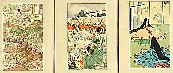 Hiromitsu Nakazawa 1874-1964 - Tale of Genji - 9 - artelino Art Auctions. Hiromitsu Nakazawa 1874-1964 - Tale of Genji - 9