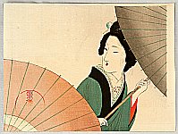 Eisen Tomioka 1864-1905 - Beauty and Umbrella - artelino Art Auctions. Eisen Tomioka 1864-1905 - Beauty and Umbrella