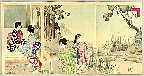Shuntei Miyagawa 1873-1914 - Autumn Garden - artelino Art Auctions. Shuntei Miyagawa 1873-1914 - Autumn Garden