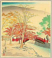 Tomikichiro Tokuriki 1902-1999 - Autumn in Mt. Takao - 15 Views of Kyoto - artelino Art Auctions. Tomikichiro Tokuriki 1902-1999 - Autumn in Mt. Takao - 15 Views of Kyoto