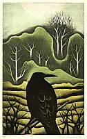 Koichi Sakamoto born 1932 - Crow and Full Moon - artelino Art Auctions. Koichi Sakamoto born 1932 - Crow and Full Moon
