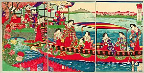 Chikanobu Toyohara 1838-1912 - Angel Pleasure Boat - artelino Art Auctions. Chikanobu Toyohara 1838-1912 - Angel Pleasure Boat