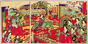 Chikanobu Toyohara 1838-1912 - Dance Performance - artelino Art Auctions. Chikanobu Toyohara 1838-1912 - Dance Performance