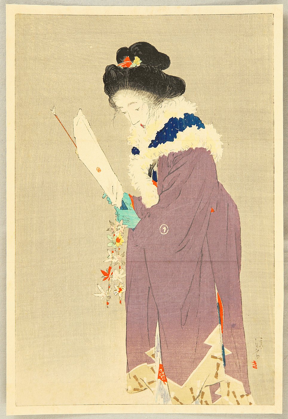 鏑木清方: New Year Eve — 春を待つ - Japanese Art Open Database 