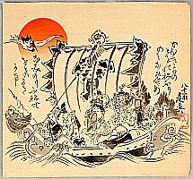 Zeshin Shibata 1807-1891 - Treasure Boat - artelino Art Auctions. Zeshin Shibata 1807-1891 - Treasure Boat