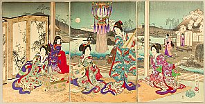 Shogetsu Kojima active 1880-1890 - Music in the Evening - artelino Art Auctions. Shogetsu Kojima active 1880-1890 - Music in the Evening
