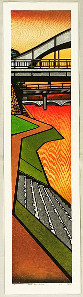 Clifton Karhu 1927-2007 - Kanazawa Sunset - artelino Art Auctions. Clifton Karhu 1927-2007 - Kanazawa Sunset