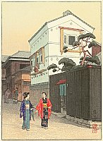 Toshi Yoshida 1911-1995 - Kikuzaka Street - artelino Art Auctions. Toshi Yoshida 1911-1995 - Kikuzaka Street