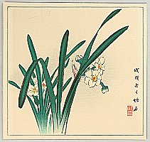 Chikuseki active ca. 1900 - White Daffodils - artelino Art Auctions. Chikuseki active ca. 1900 - White Daffodils