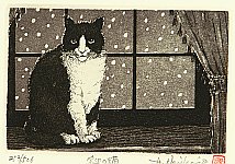Hiroto Norikane born 1949 - Cat Beside Window - artelino Art Auctions. Hiroto Norikane born 1949 - Cat Beside Window