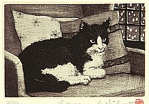 Hiroto Norikane born 1949 - Cat Near Window - artelino Art Auctions. Hiroto Norikane born 1949 - Cat Near Window