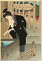 Suizan Miki 1887-1957 - Visiting Kiyomizu Temple - artelino Art Auctions. Suizan Miki 1887-1957 - Visiting Kiyomizu Temple