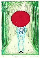 Emiko Aida - The Red Umbrella - artelino Art Auctions. Emiko Aida - The Red Umbrella
