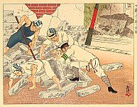 Kougai Noguchi fl.ca. 1920s - Great Kanto Earthquake - Nakabashi HIrokoji District - artelino Art Auctions. Kougai Noguchi fl.ca. 1920s - Great Kanto Earthquake - Nakabashi HIrokoji District