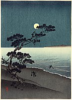 Yoshimune Arai 1873-1945 - Suma Beach at Night - artelino Art Auctions. Yoshimune Arai 1873-1945 - Suma Beach at Night