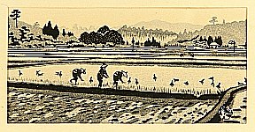 Gihachiro Okuyama 1907-1981 - Rice Planting - artelino Art Auctions. Gihachiro Okuyama 1907-1981 - Rice Planting