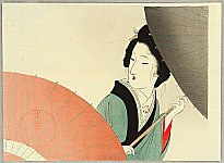 Eisen Tomioka 1864-1905 - Beauty with Umbrellas - artelino Art Auctions. Eisen Tomioka 1864-1905 - Beauty with Umbrellas