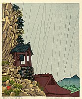 Unichi Hiratsuka 1895-1997 - Rakan Temple at Yabakei - artelino Art Auctions. Unichi Hiratsuka 1895-1997 - Rakan Temple at Yabakei