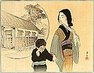 Eisen Tomioka 1864-1905 - Mother and Son - artelino Art Auctions. Eisen Tomioka 1864-1905 - Mother and Son