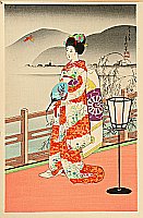 Sadanobu III Hasegawa 1881-1963 - Maiko in Summer - artelino Art Auctions. Sadanobu III Hasegawa 1881-1963 - Maiko in Summer