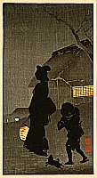 Sozan Ito 1884-? - Night Walk - artelino Art Auctions. Sozan Ito 1884-? - Night Walk