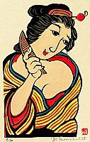 Yoshitoshi Mori 1898-1992 - Beauty with Comb - artelino Art Auctions. Yoshitoshi Mori 1898-1992 - Beauty with Comb