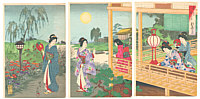 Chikanobu Toyohara 1838-1912 - The Moon, The Flowers - artelino Art Auctions. Chikanobu Toyohara 1838-1912 - The Moon, The Flowers