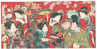 Sadanobu II Hasegawa 1848-1886 - Beauty and Flowers - artelino Art Auctions. Sadanobu II Hasegawa 1848-1886 - Beauty and Flowers