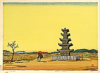 Unichi Hiratsuka 1895-1997 - Old City in Kudara (Paekche), Korea - artelino Art Auctions. Unichi Hiratsuka 1895-1997 - Old City in Kudara (Paekche), Korea
