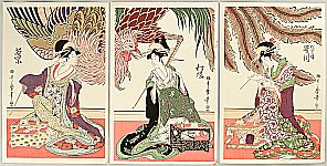 Utamaro Kitagawa 1750-1806 - Phoenix and Beauties - artelino Art Auctions. Utamaro Kitagawa 1750-1806 - Phoenix and Beauties