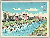 Hideo Nishiyama 1911-1989 - River in Osaka - artelino Art Auctions. Hideo Nishiyama 1911-1989 - River in Osaka