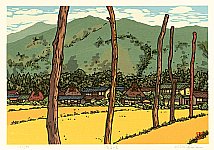 Katsuyuki Nishijima born 1945 - Village Houses at Yogo - artelino Art Auctions. Katsuyuki Nishijima born 1945 - Village Houses at Yogo