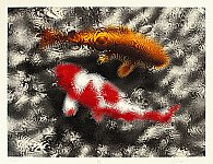 Hideaki Kato born 1954 - Carp in Rain - artelino Art Auctions. Hideaki Kato born 1954 - Carp in Rain